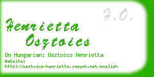 henrietta osztoics business card